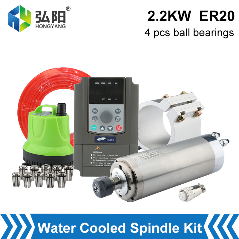 2.2Kw Water Cooled Spindle Kit Vfd - 2,2 kW wassergekühlter Spindelsatz CNC-Spindelmotor &