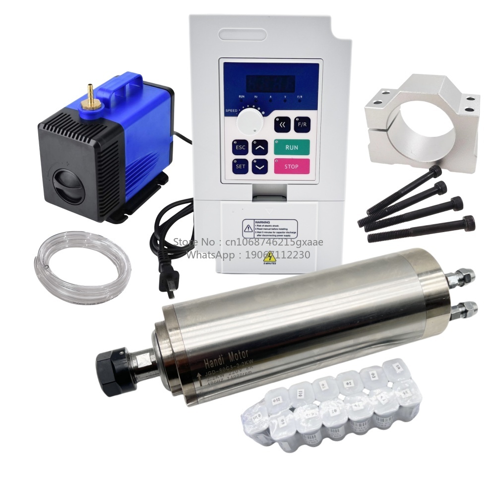 80MM 2,2KW ER20 Wassergekühlte – 2.2Kw Water Cooled Spindle Kit Vfd Bewertung und Preis